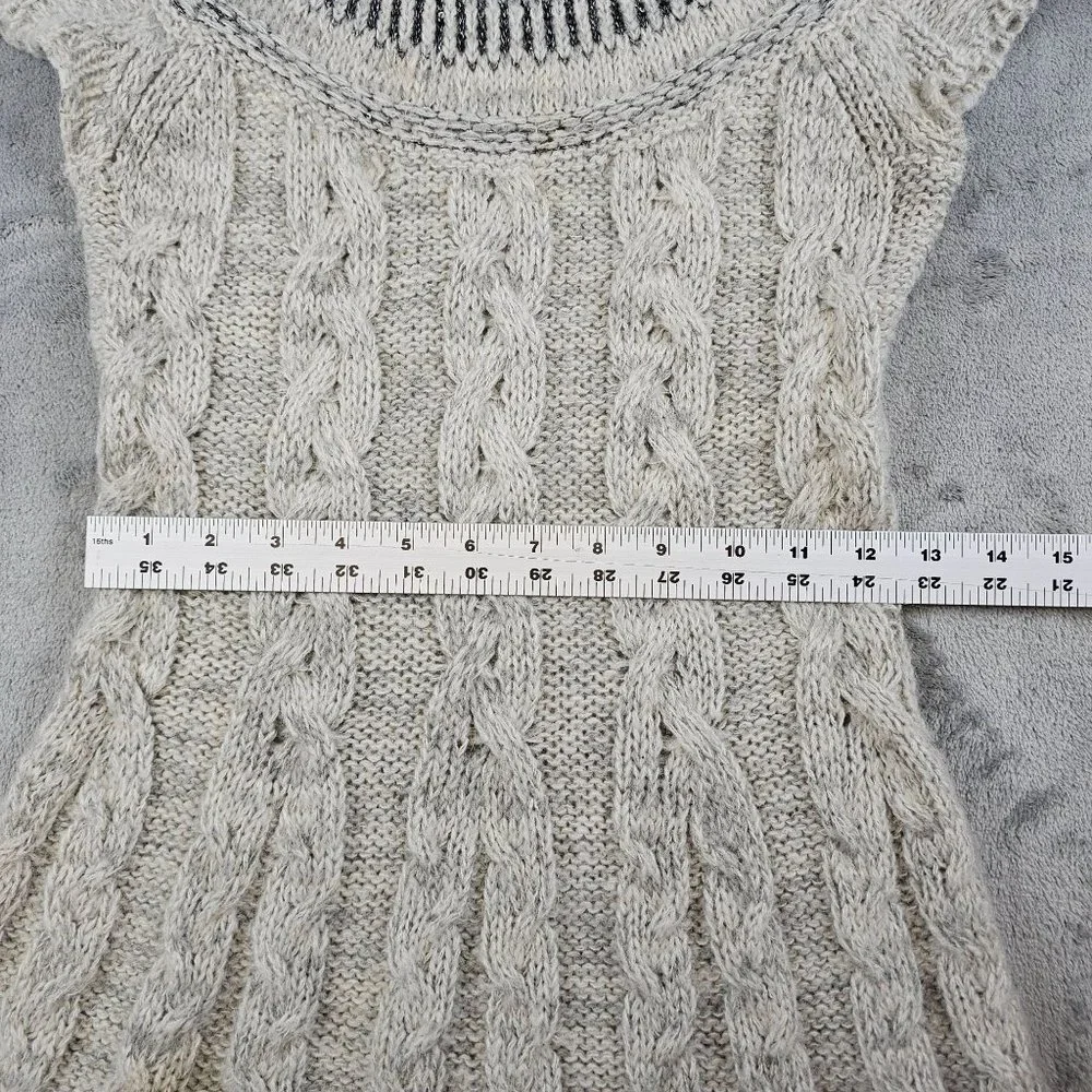 Free People Sweater Dress Womens Small Petite Gray Wool Blend Nordic Nights Knit